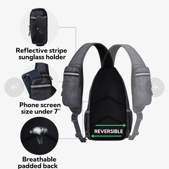 Waterfly Ultralight Crossbody Sling Bag Unisex Travel Hiking - Picture 3 of 6